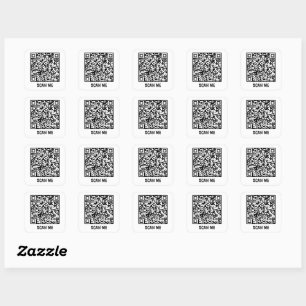 SCAN ME code QR personnalisable Sticker Carré noir