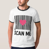 Scan Me – Creatieve Barcode met Hartontwerp T-shirt (Voorkant)