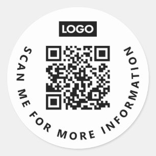 Scan me Logo Business QR Code Scannable Ronde Sticker