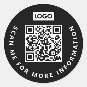 Scan me Logo Business QR Code Scannable Ronde Sticker