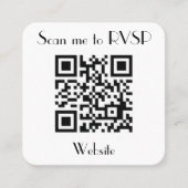 Scan me naar RSVP Wedding QR Code Foto Reactie Vierkante Visitekaartje (Voorkant)