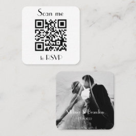 Scan me naar RSVP Wedding QR Code Foto Reactie Vierkante Visitekaartje