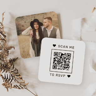 Scan me naar RSVP Wedding QR Code Response Square Informatiekaartje