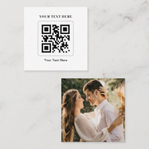 Scan me naar RSVP Wedding QR Code Response Square Vierkante Visitekaartje