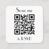 Scan me naar RSVP Wedding QR Code Response Vierkante Visitekaartje (Voorkant)