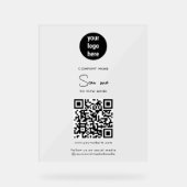 Scan me naar Uitzicht Menu Order QR Code Acryl Bord (Voorkant)