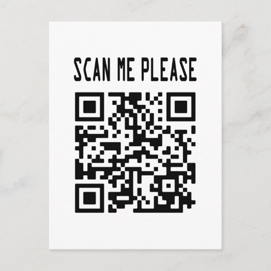 Scan me please QR-code - Glimlach, het is gratis Briefkaart (Voorkant)