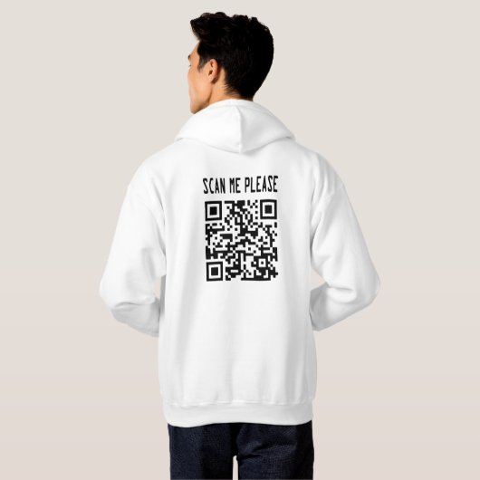Scan me please QR-code - Glimlach, het is gratis Hoodie (Achterkant volledig)