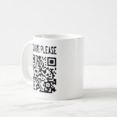 Scan me please QR-code - Glimlach, het is gratis Koffiemok (Voorkant links)