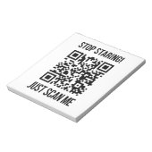 Scan me QR-code: kies elke dag vriendelijkheid Notitieblok (Gedraaid)