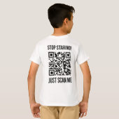 Scan me QR-code: kies elke dag vriendelijkheid T-shirt (Achterkant volledig)