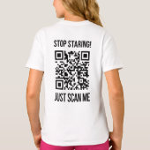 Scan me QR-code: kies elke dag vriendelijkheid T-shirt (Achterkant)
