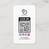 Scan me QR Code Social Media Logo Modern Simple Visitekaartje (Voorkant)