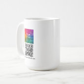Scan Me QR Code Upload Logo Modern Promotional Koffiemok (Voorkant links)
