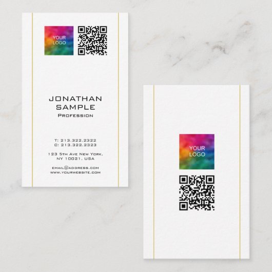 Scan me QR Code Upload Uw Bedrijf Logo naar Visitekaartje (Voorkant / Achterkant)