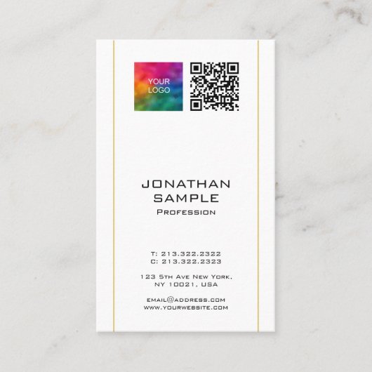 Scan me QR Code Upload Uw Bedrijf Logo naar Visitekaartje (Voorkant)