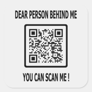 Scan me QR-code voor Inspirerend prijsopgave Vierkante Sticker
