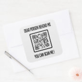 Scan me QR-code voor Inspirerend prijsopgave Vierkante Sticker (Envelop)