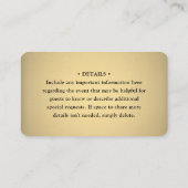 Scan Me QR RSVP & Details Faux Gouden Folie Bruilo Informatiekaartje (Achterkant)