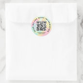 Scan me Rainbow Pastel Kleur QR-code scannable Ronde Sticker (Tas)