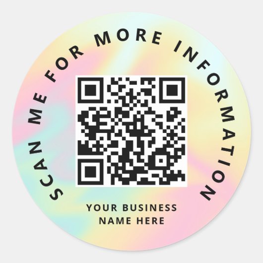 Scan me Rainbow Pastel Kleur QR-code scannable Ronde Sticker (Voorkant)