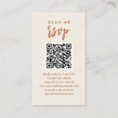 Scan me RSVP Boho Desert Bruiloft QR Code RSVP Informatiekaartje (Voorkant)