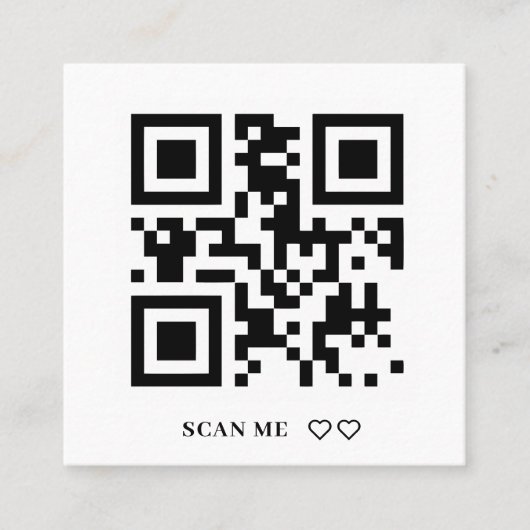Scan me RSVP Weddenschap QR Code Response Uitnodig Vierkante Visitekaartje (Voorkant)