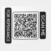 Scan me voor berouw QR code Fleece Deken (Voorkant (Horizontaal))
