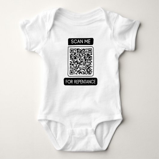 Scan me voor berouw QR code Romper (Voorkant)