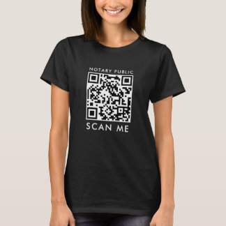 'Scan Me' witte en zwarte QR-code noteerbaar publi T-shirt