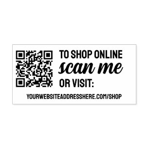 Scan mij om je QR code & website te shoppen Zelfinktende Stempel