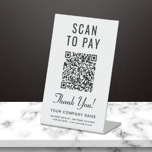Scan naar Betalen Creëer Uw QR-code Reclamebord Met Voetstuk