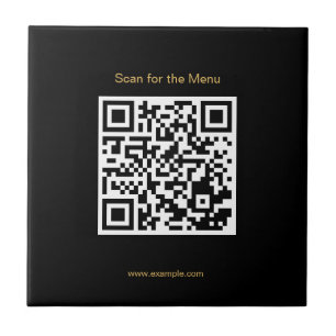 Scan naar de Menu Stylish QR Code Keramische Tegel Tegeltje