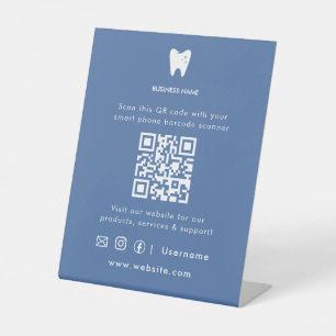 Scan naar Menu QR Code Bord Website Tandarts Reclamebord Met Voetstuk