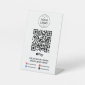 Scan om Apple Pay QR-code te betalen Reclamebord Met Voetstuk (Voorkant)