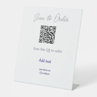 Scan om QR-code te bestellen, website e-mail toevo Reclamebord Met Voetstuk