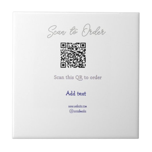 Scan om QR-code te bestellen, website e-mail toevo Tegeltje (Voorkant)