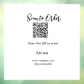 Scan om QR-code te bestellen website e-mail toevoe Raamsticker (Vel 3)