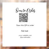 Scan om QR-code te bestellen website e-mail toevoe Raamsticker (Vel 2)