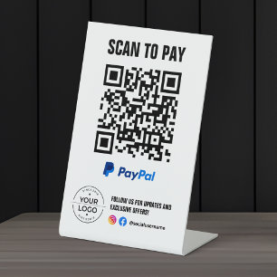 Scan om QR-code te betalen Betalen met PayPal Reclamebord Met Voetstuk