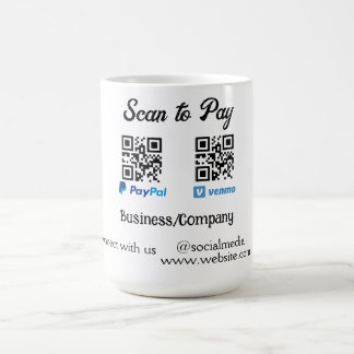Scan om QR-code te betalen PayPal Venmo voeg uw we Koffiemok