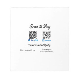 Scan om QR-code te betalen PayPal Venmo voeg uw we Notitieblok