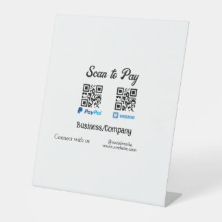 Scan om QR-code te betalen PayPal Venmo voeg uw we Reclamebord Met Voetstuk