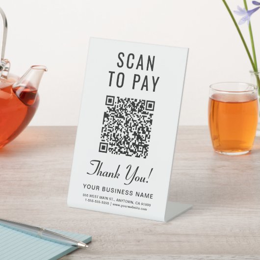 Scan om QR-code te betalen Reclamebord Met Voetstuk (Insitu)