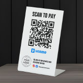 Scan om QR-code te betalen Venmo-bord Reclamebord Met Voetstuk