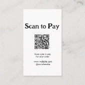 Scan om QR-code voor bestelling toe te voegen aan Visitekaartje (Achterkant)