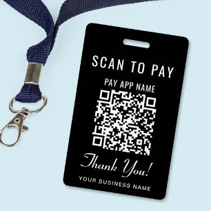 Scan om QR-code zwart te betalen Badge