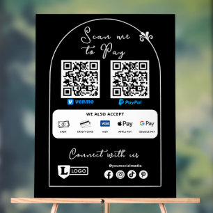 Scan om te betalen Klein Zakelijk Teken Logo QR Co Acryl Bord