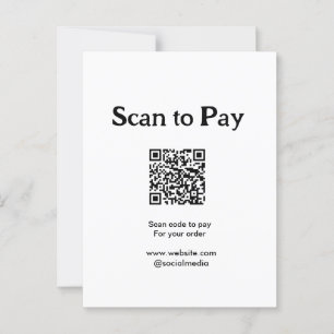 Scan om te betalen voor bestelling QR-code website Briefkaart