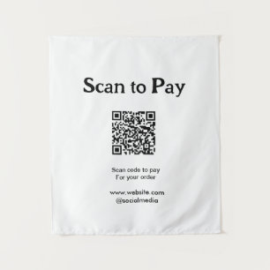 Scan om te betalen voor bestelling QR-code website Wandkleed